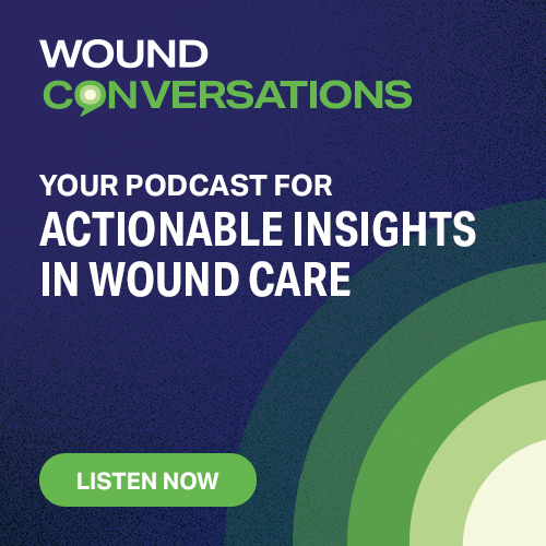 Wound Conversations tagline on blue background