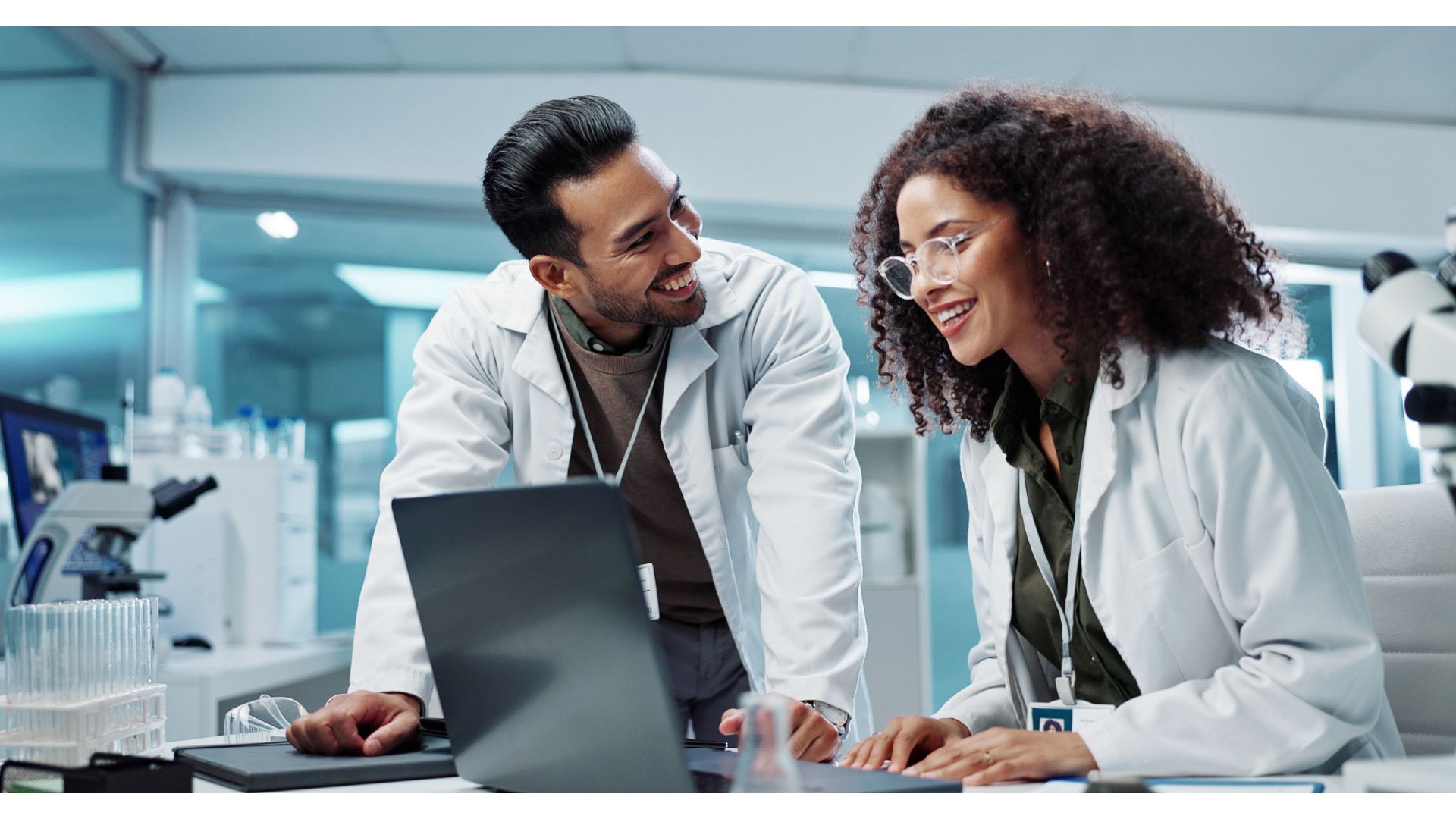 two clinicians in a laboratory
