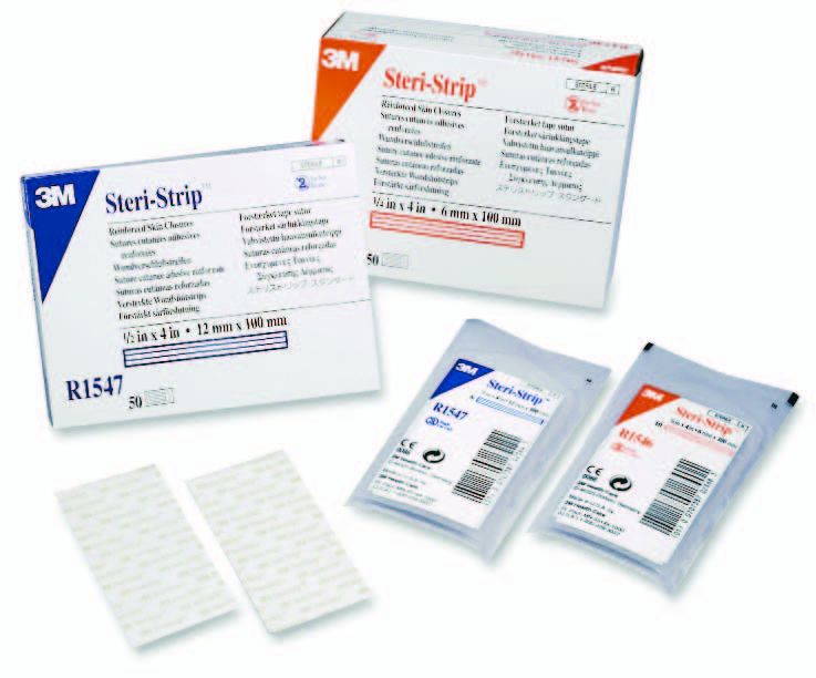 3M Steri-Strip R1546 Reinforced Adhesive Skin Closures – 1/4in X 4in, Box Of 50, USA Made