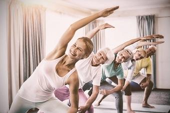 Lymphedema patients doing yoga
